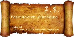 Petrikovich Viktorina névjegykártya